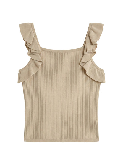 Canotta in Viscosa Beige