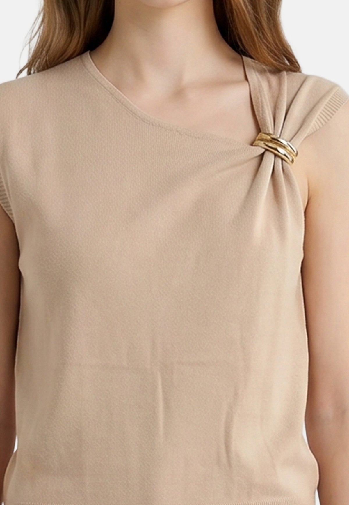 Top in Viscosa Beige Scuro