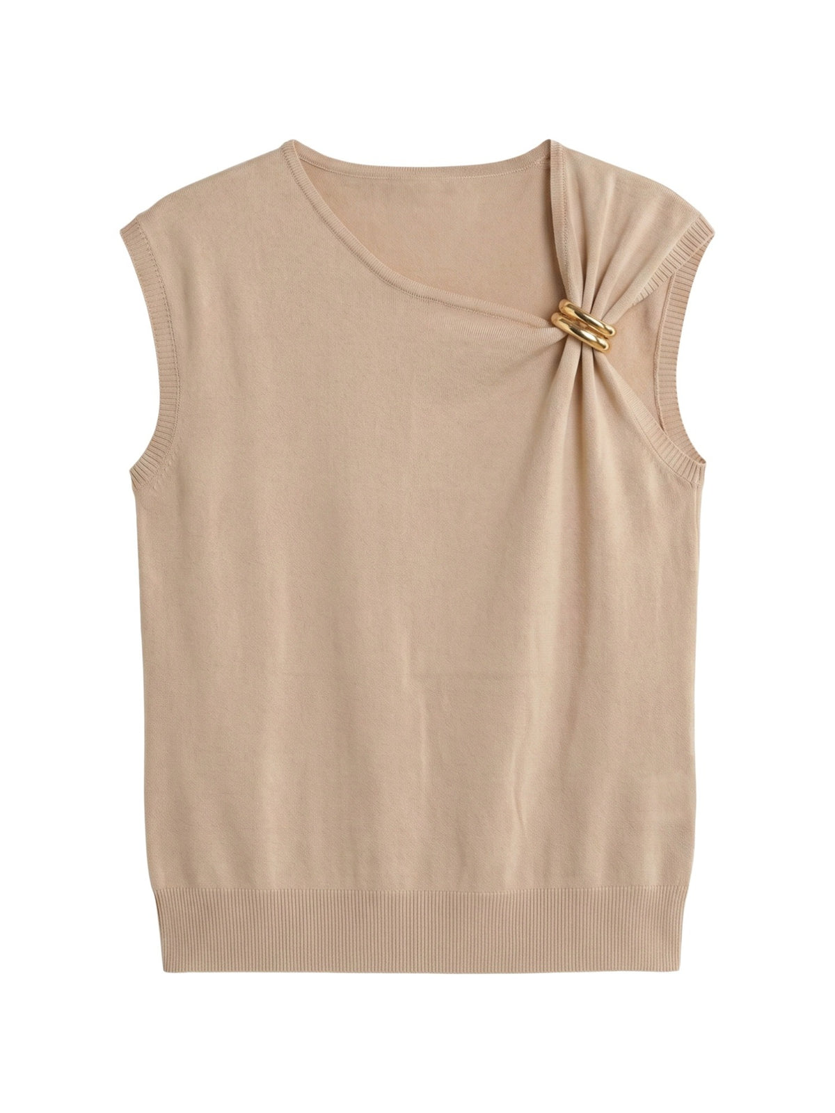 Top in Viscosa Beige Scuro