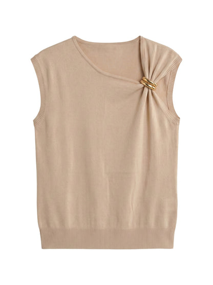 Top in Viscosa Beige Scuro