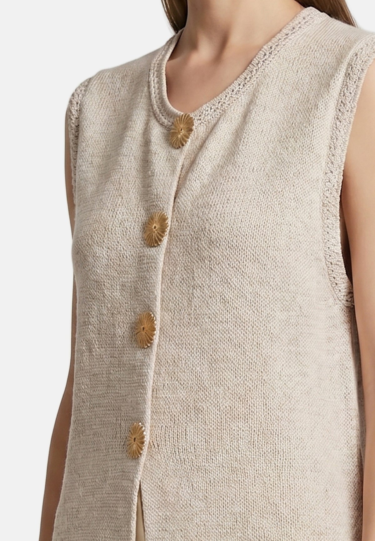 Canotta in Poliestere Beige