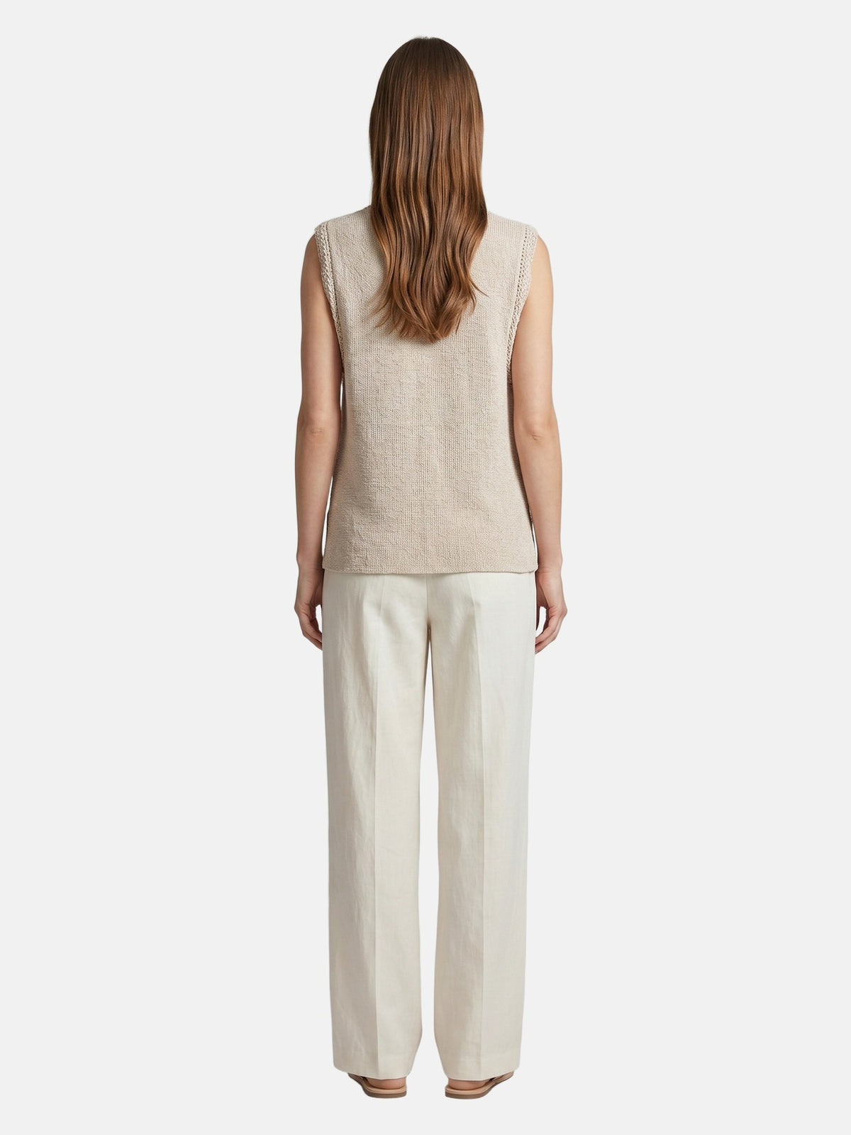 Canotta in Poliestere Beige