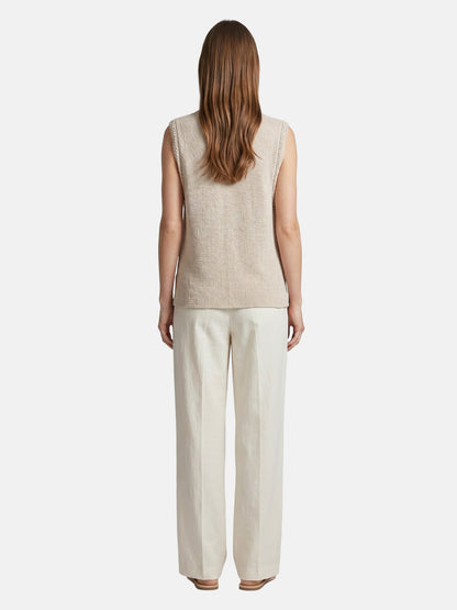 Canotta in Poliestere Beige