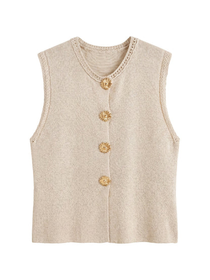 Canotta in Poliestere Beige