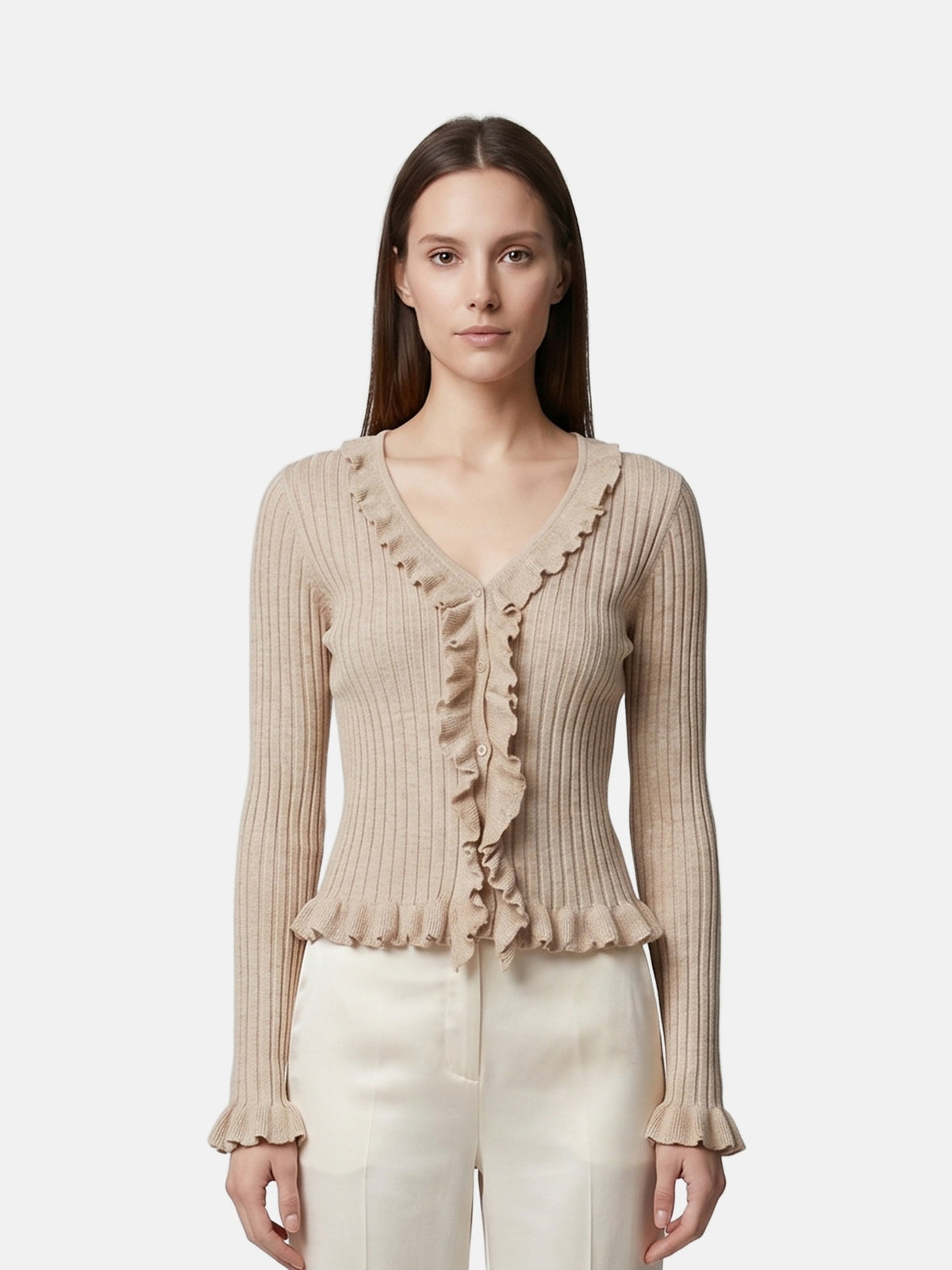 Blusa in Poliestere Beige