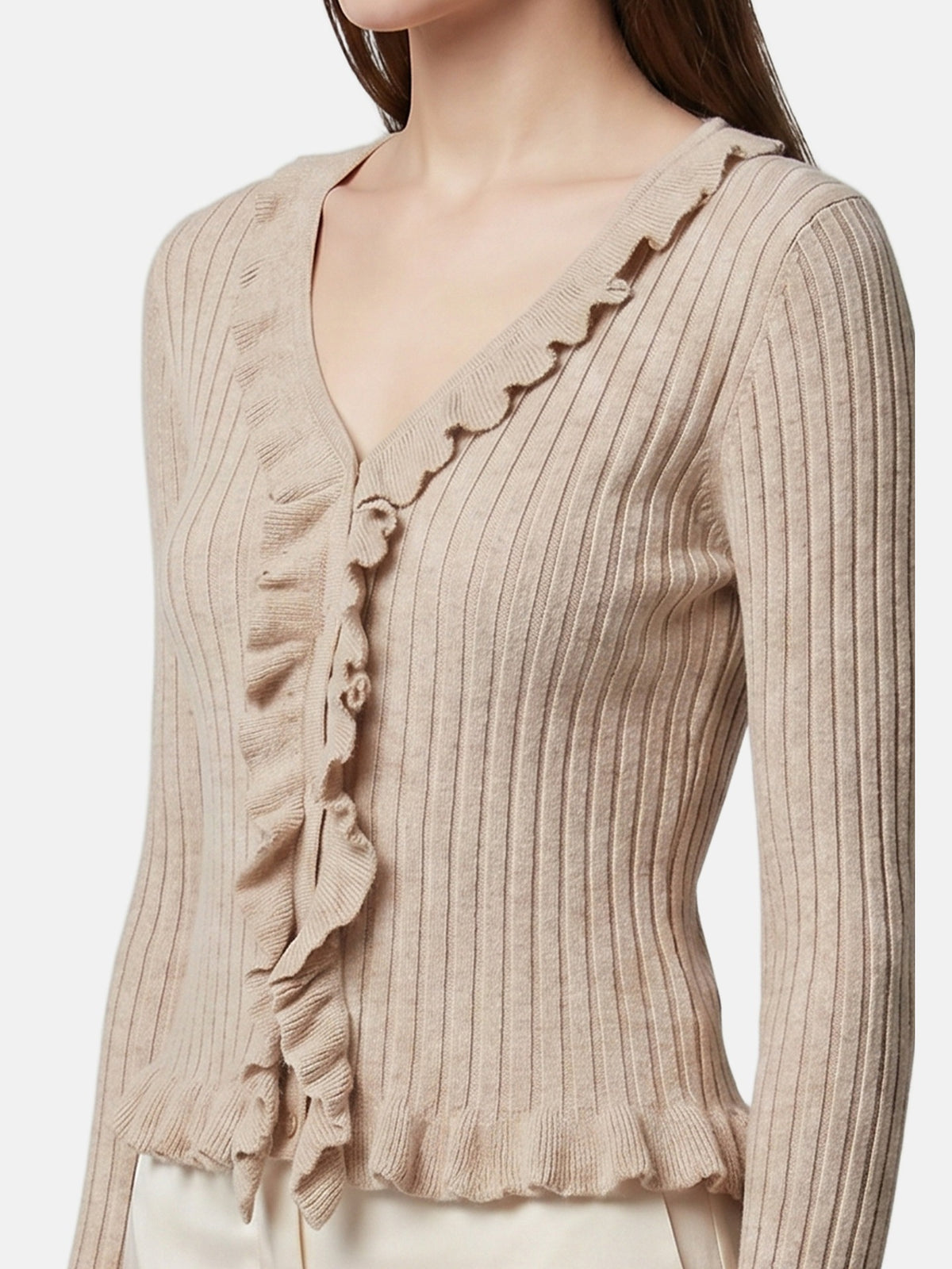 Blusa in Poliestere Beige