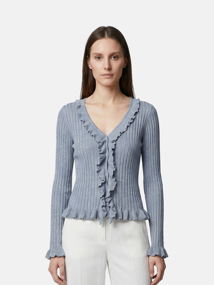 Blusa in Poliestere Blu