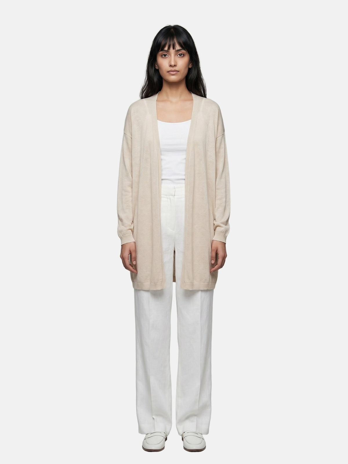 Cardigan in Viscosa Beige