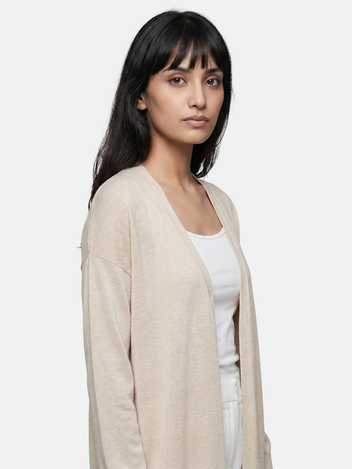 Cardigan in Viscosa Beige