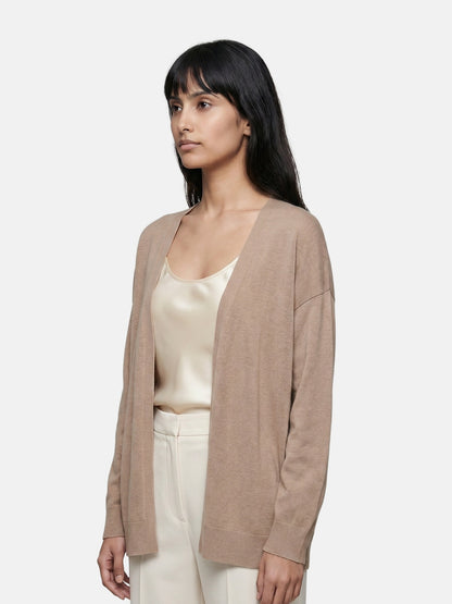 Cardigan in Viscosa Beige Scuro