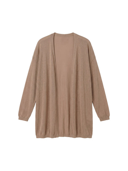 Cardigan in Viscosa Beige Scuro