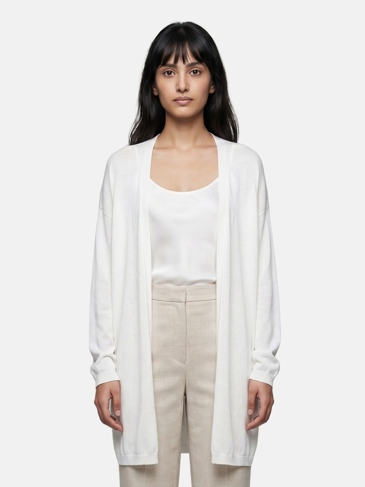 Cardigan in Viscosa Bianco