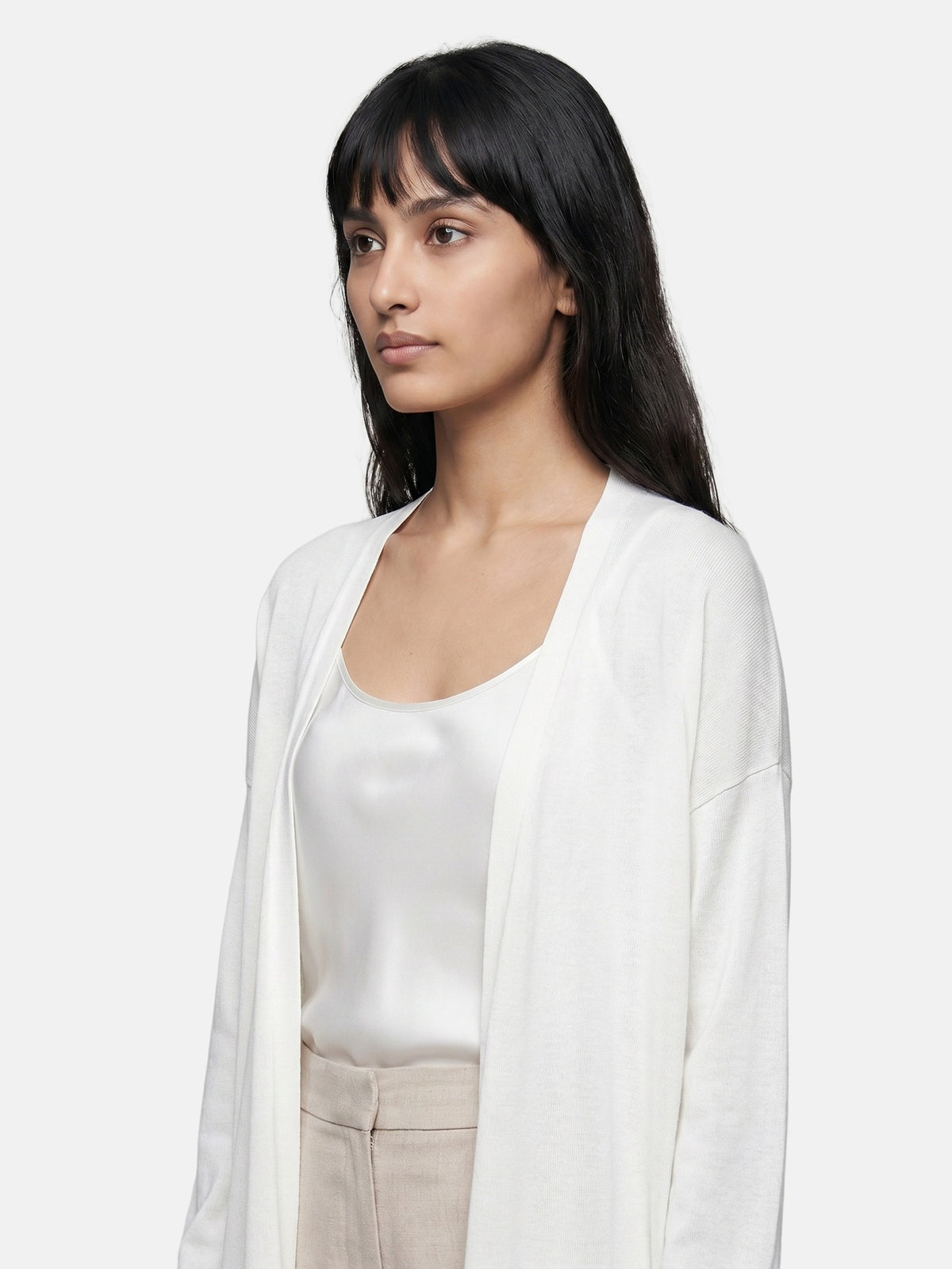Cardigan in Viscosa Bianco