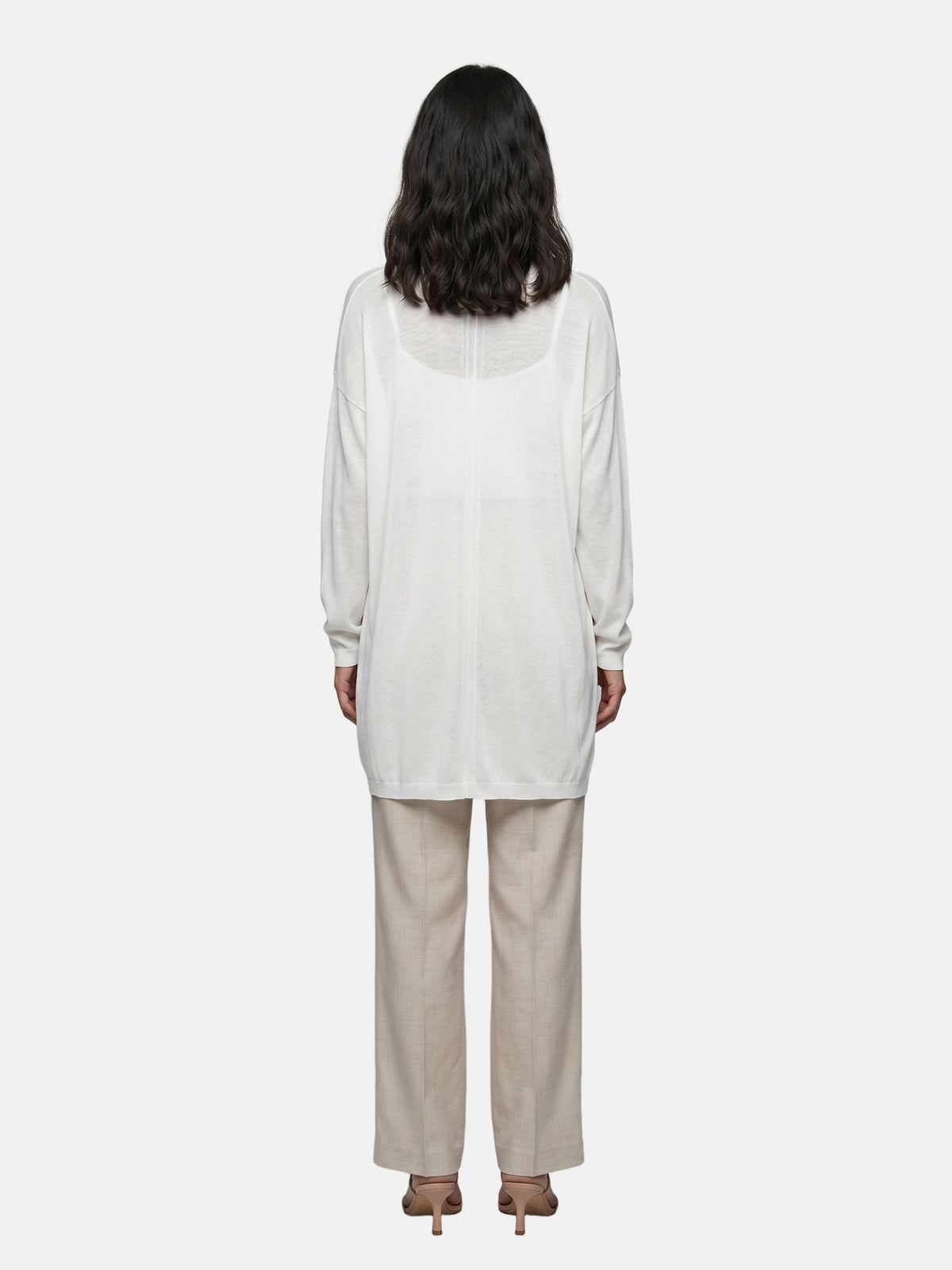 Cardigan in Viscosa Bianco