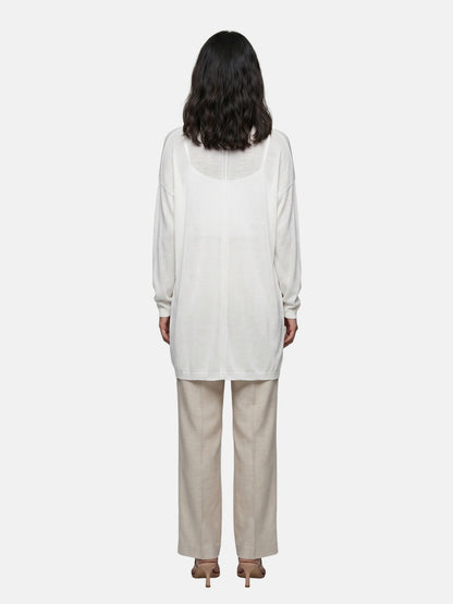 Cardigan in Viscosa Bianco