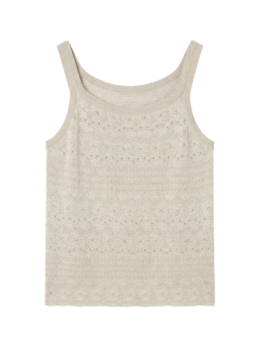 Canotta in Viscosa Beige