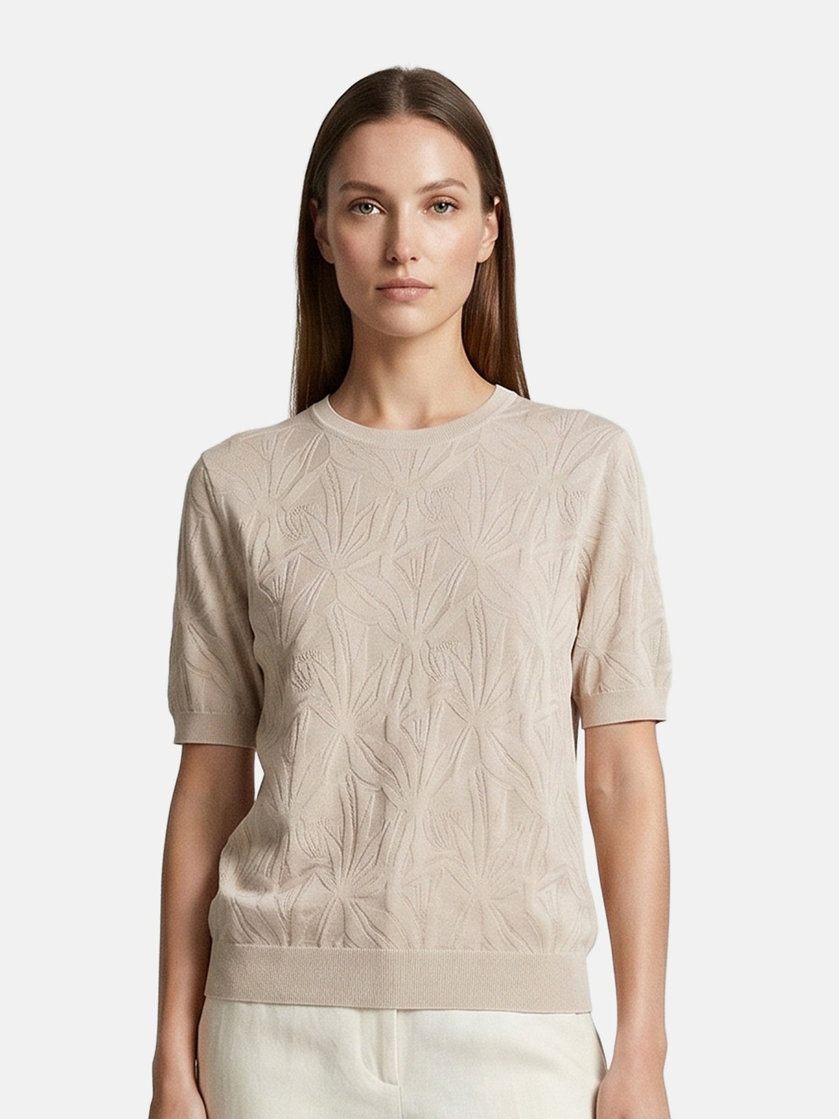 T-shirt in Viscosa Beige