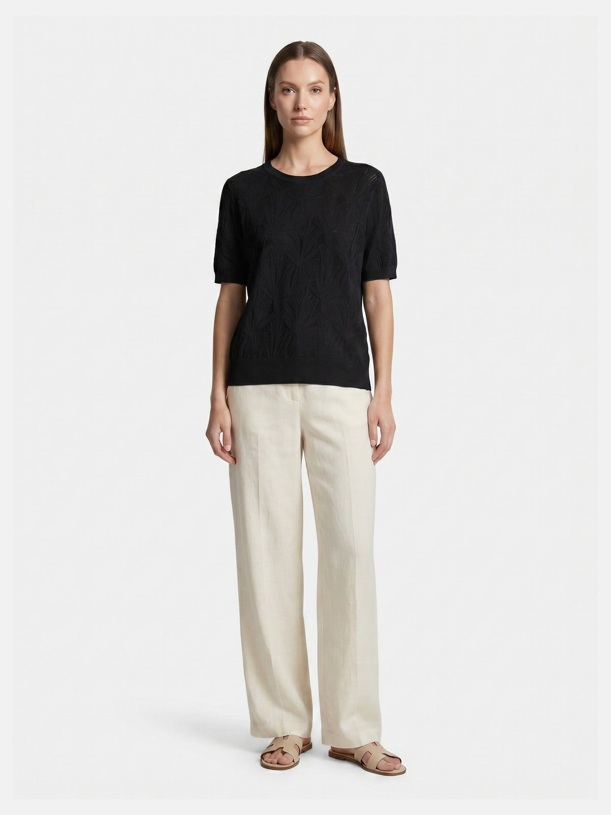 T-shirt in Viscosa Nero