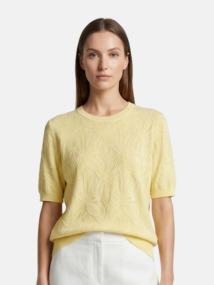 T-shirt in Viscosa Giallo