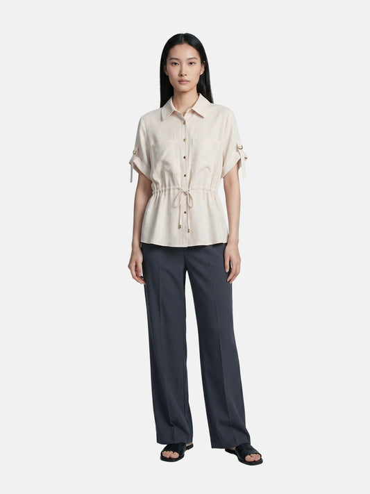 Camicia in Viscosa Beige