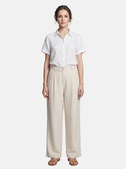 Pantaloni in Viscosa Beige