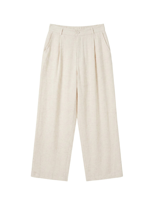 Pantaloni in Viscosa Beige