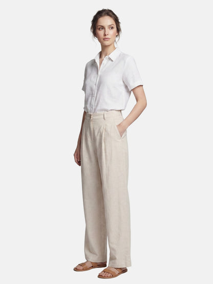 Pantaloni in Viscosa Beige