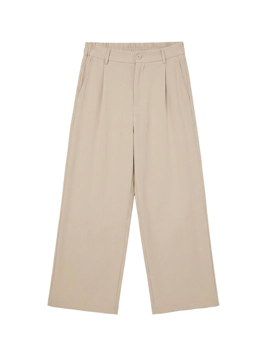 Pantaloni in Viscosa Beige Scuro