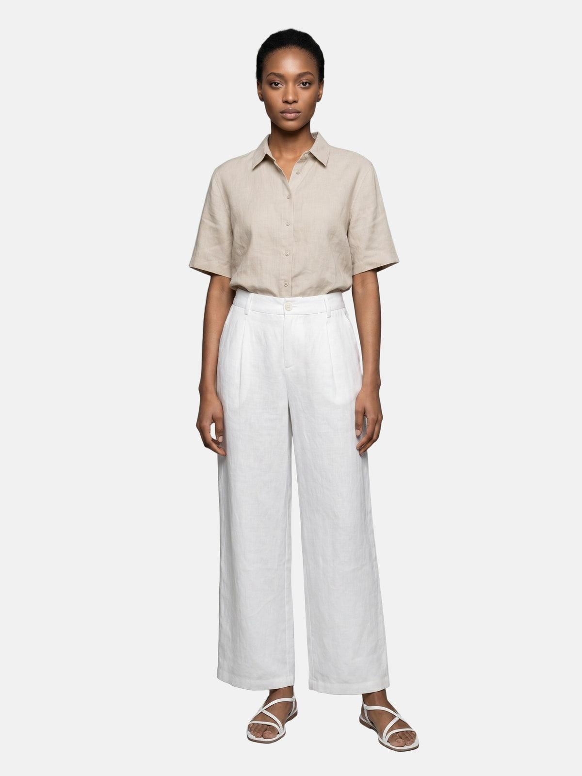 Pantaloni in Viscosa Bianco