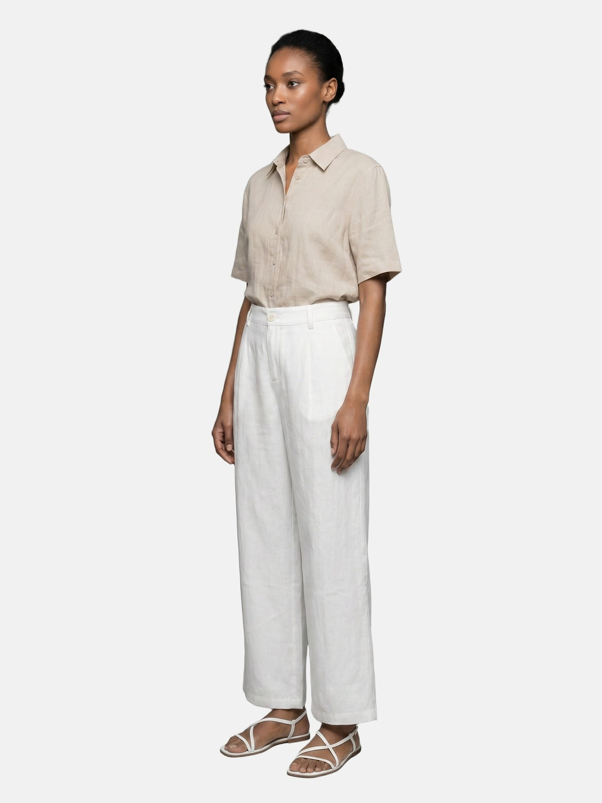 Pantaloni in Viscosa Bianco