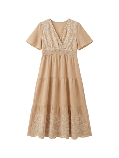 Vestito in Viscosa Beige Scuro