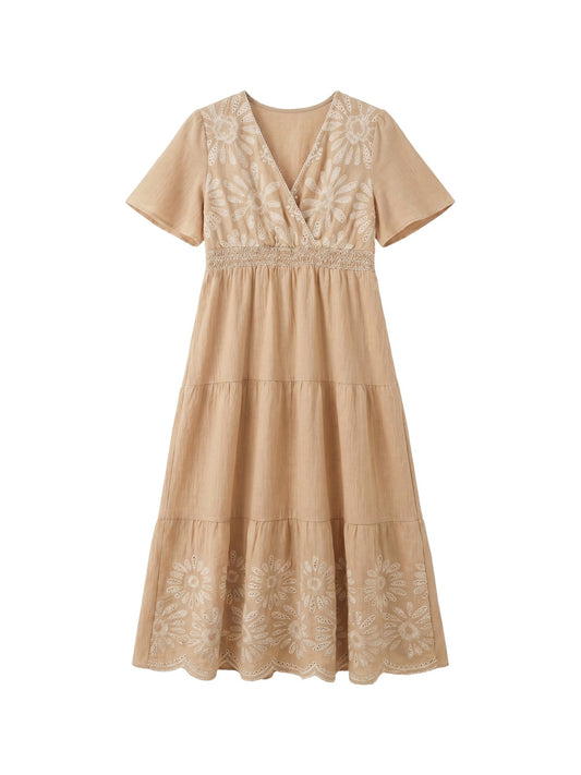 Vestito in Viscosa Beige Scuro