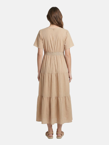 Vestito in Viscosa Beige Scuro