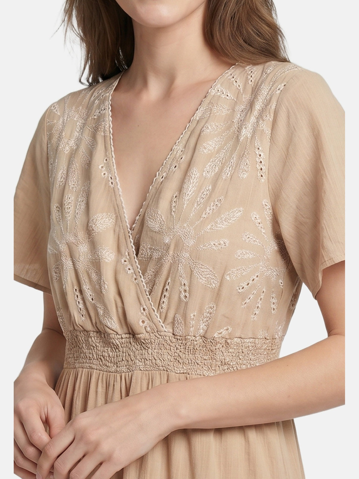 Vestito in Viscosa Beige Scuro