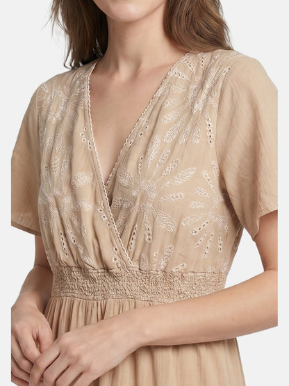 Vestito in Viscosa Beige Scuro