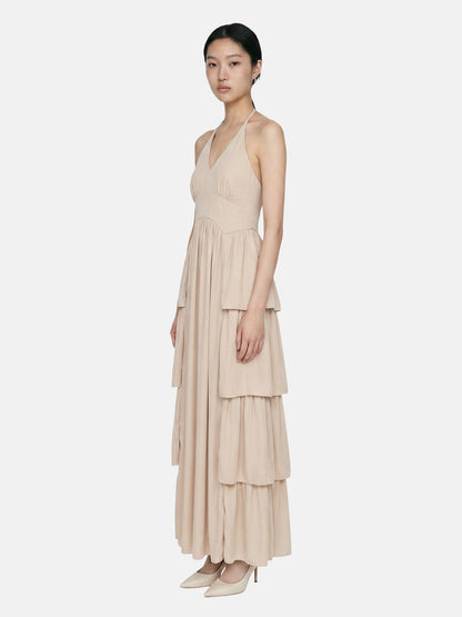 Vestito in 50% Viscosa 50% Polyester Beige