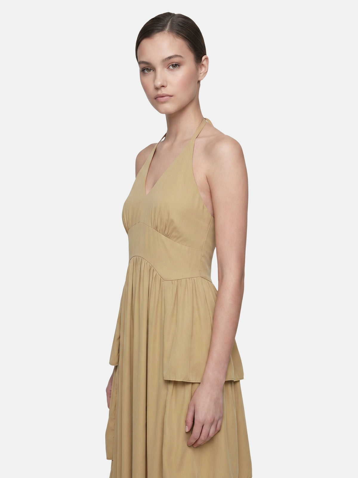 Vestito in 50% Viscosa 50% Polyester Cammello