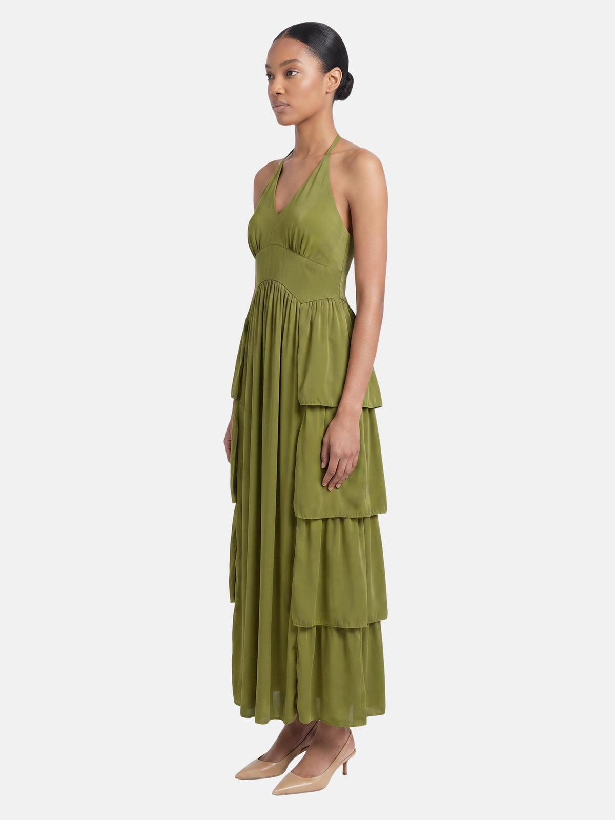 Vestito in 50% Viscosa 50% Polyester Verde