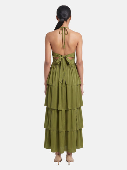 Vestito in 50% Viscosa 50% Polyester Verde