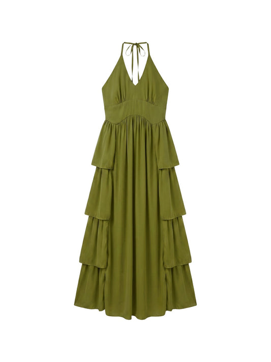 Vestito in 50% Viscosa 50% Polyester Verde