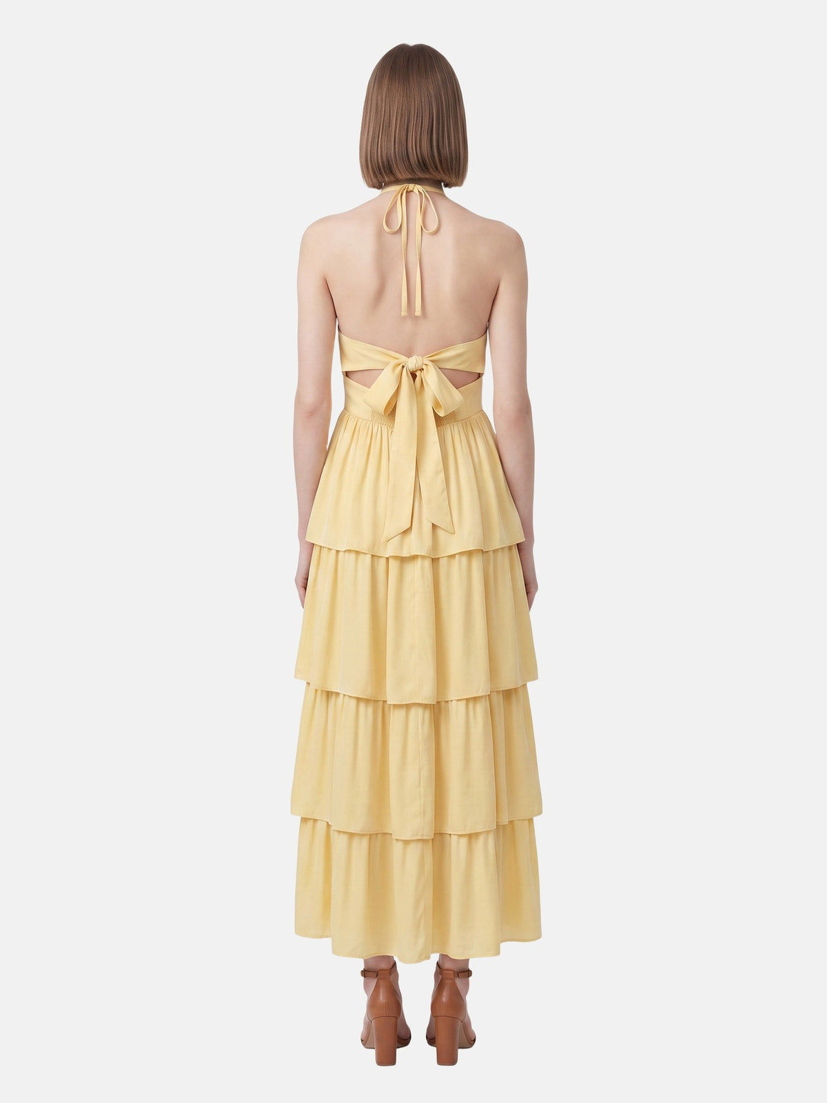 Vestito in 50% Viscosa 50% Polyester Giallo