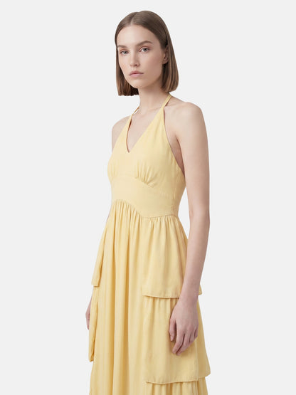 Vestito in 50% Viscosa 50% Polyester Giallo