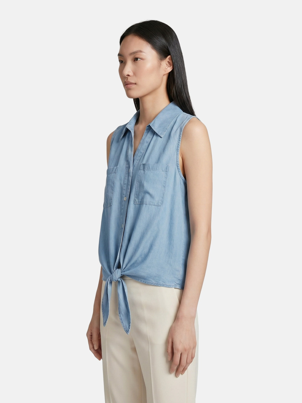 Canotta in Cotone Blu Jeans