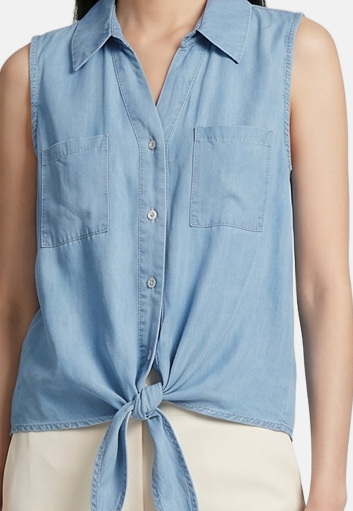 Canotta in Cotone Blu Jeans