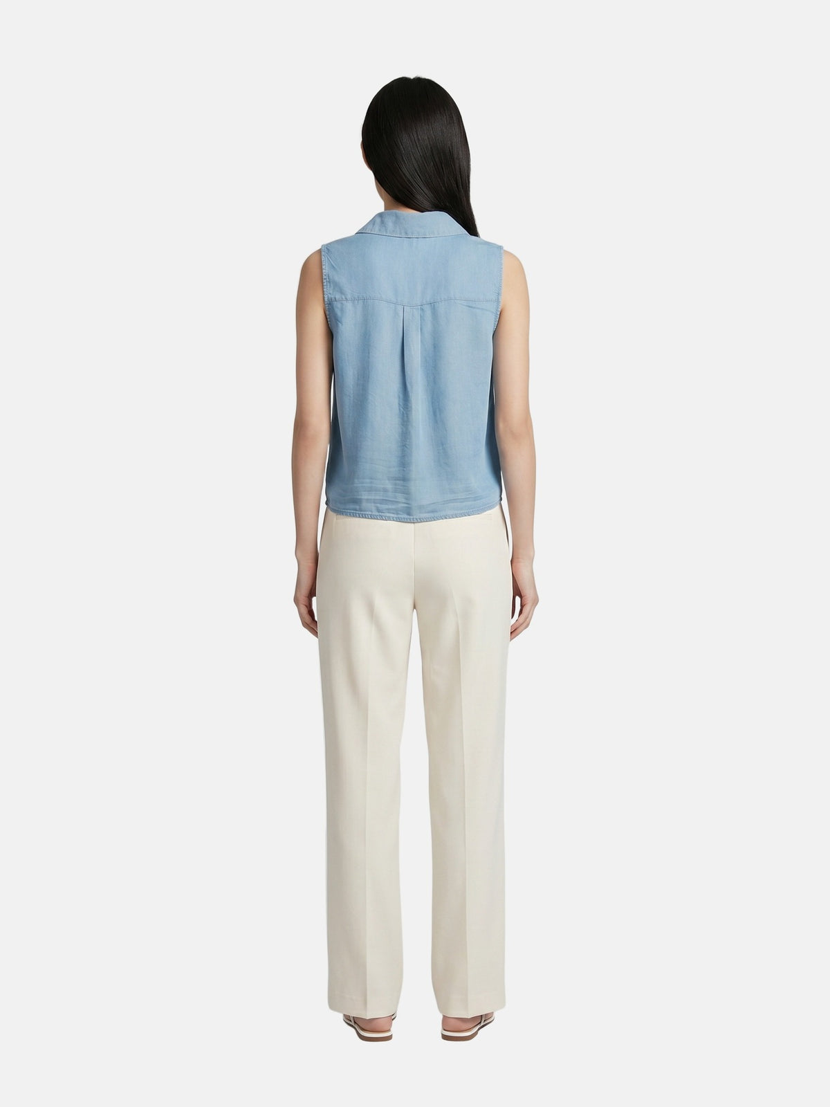 Canotta in Cotone Blu Jeans