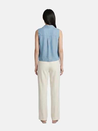 Canotta in Cotone Blu Jeans