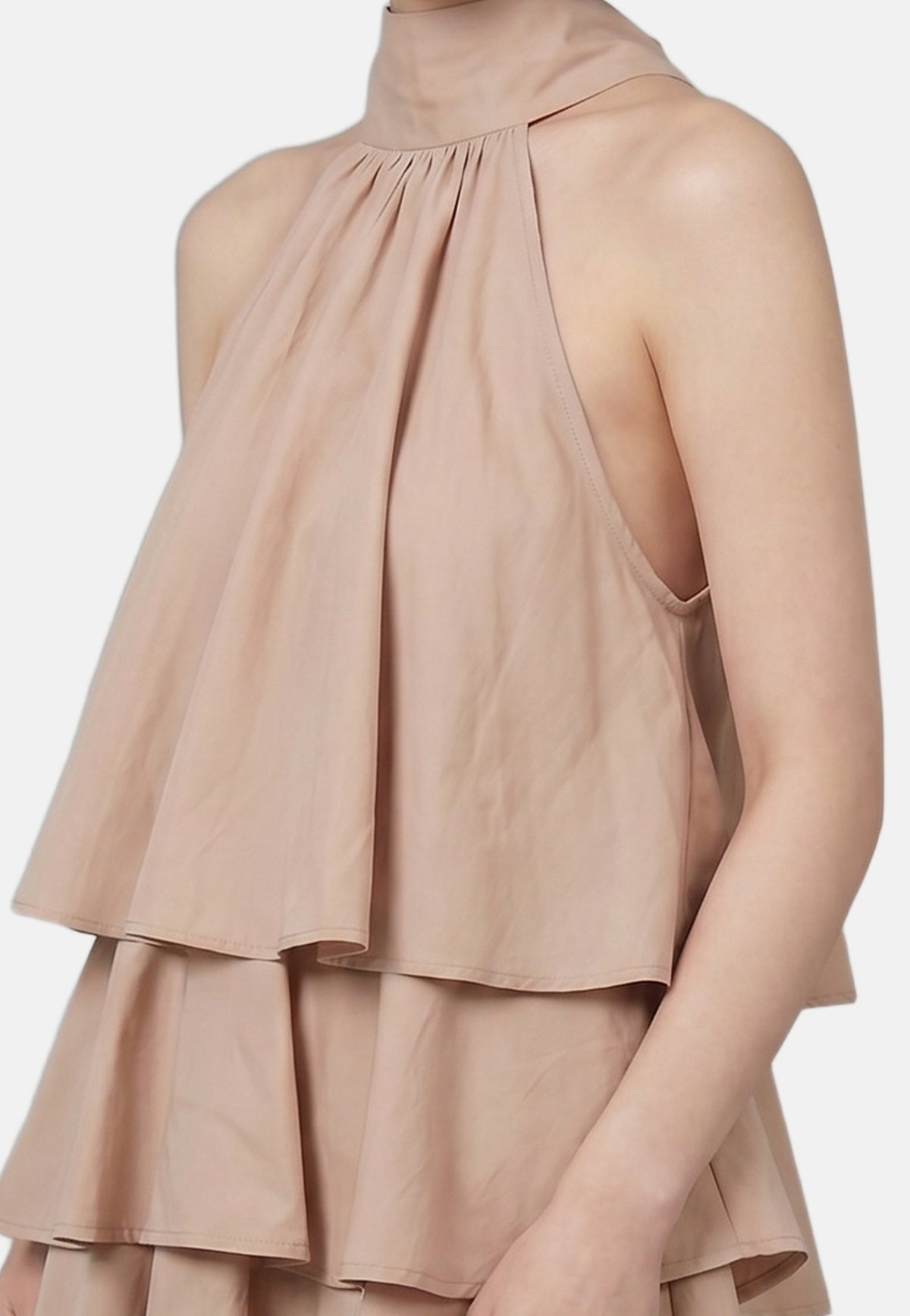 Vestito in Poliestere Beige Scuro
