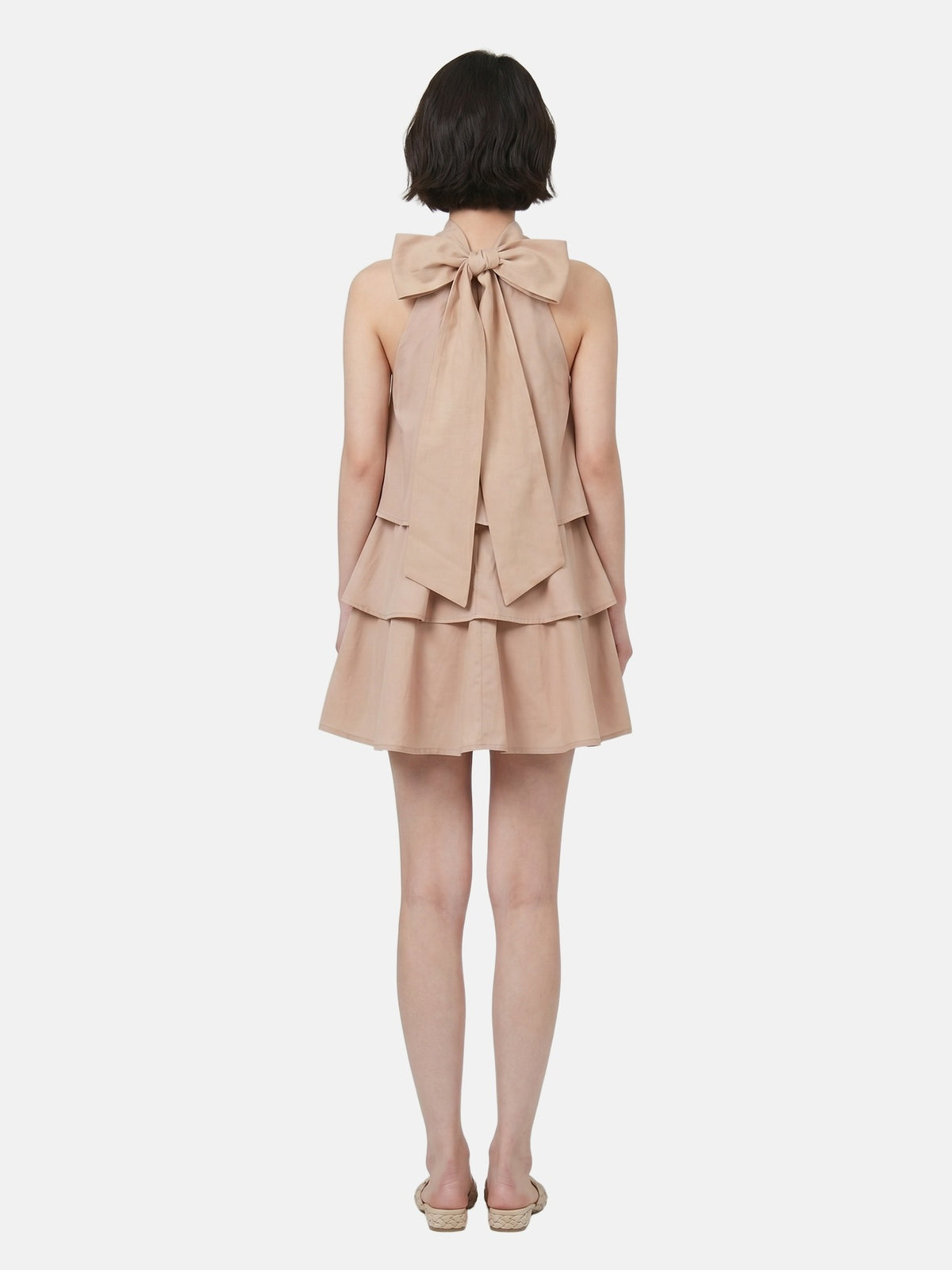 Vestito in Poliestere Beige Scuro