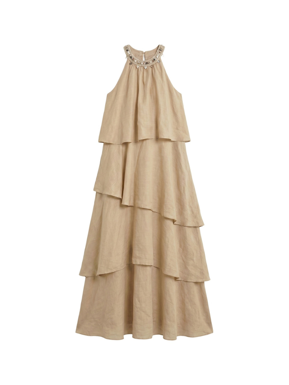 Vestito in Poliestere Beige Scuro