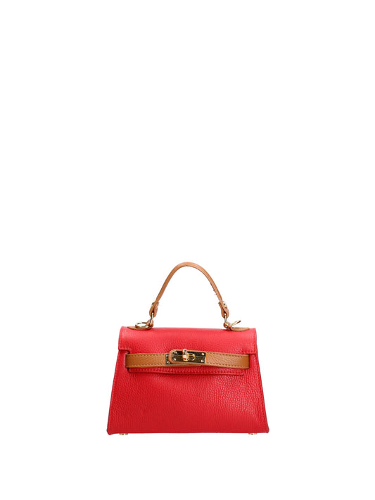 Borsa a mano da donna In Vera pelle | Roberta Rossi | RR220722123FBG-D58_ROSSO+D44_CUOIO